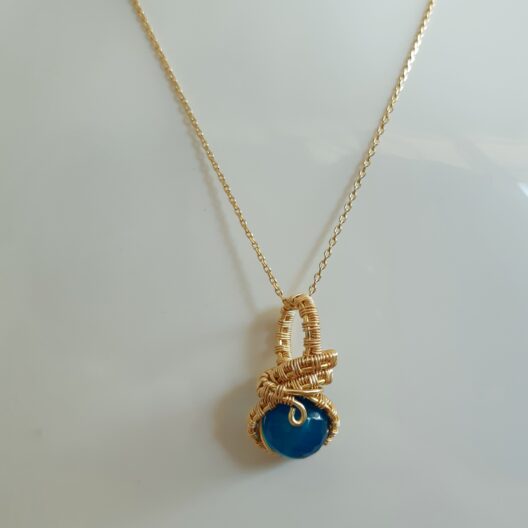 Accesorios y Joyería Collar ágata azul tejida Collar ágata azul tejida