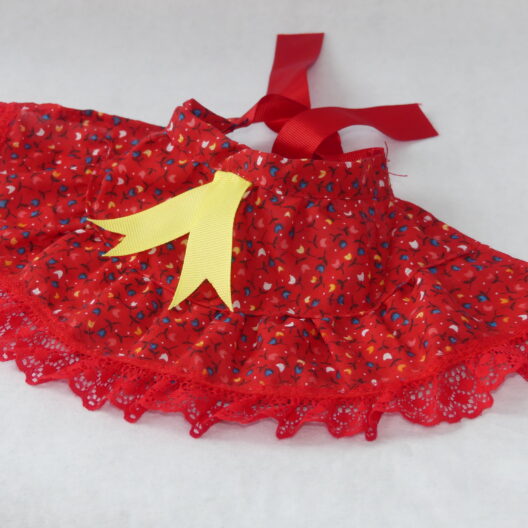 Faldón de pollerita roja montuna para mascotas