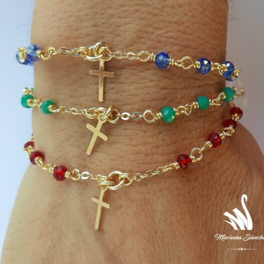 Pulsera Rosario con Cristal Checo Individuales