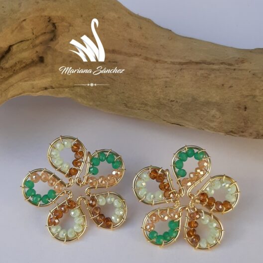 Aretes Flor Multicolor