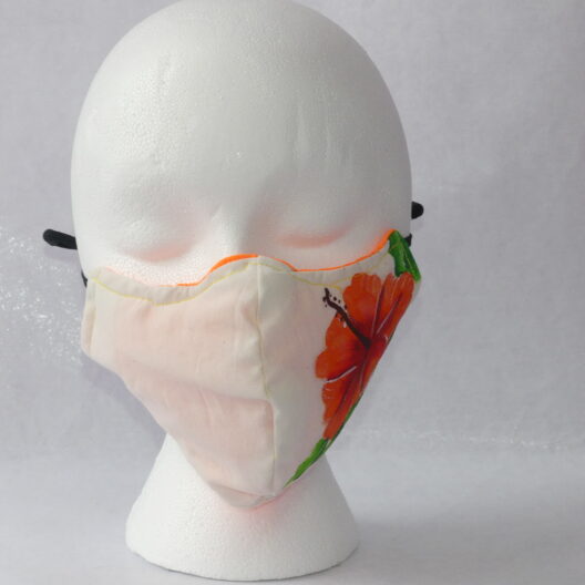Confección de Ropa y Calzados Mascarilla diseño de flor pintado a mano Mascarilla diseño de flor pintado a mano