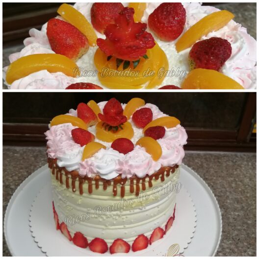 Cake 15 porciones – Fresas – Melocotones