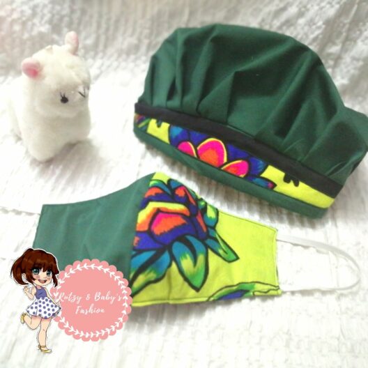 JUEGO DE GORRO Y MASCARILLA ESTAMPADO – REVERSIBLE