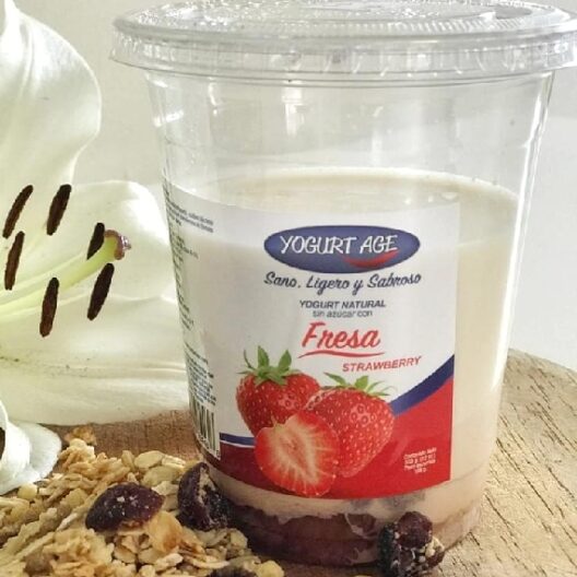 Yogurt orgánico 0% azúcar / 12onz con frutas en trozos y topping de frutos secos