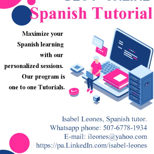 Cursos, Tutorias, Clases online Spanish as a second language. Spanish as a second language.