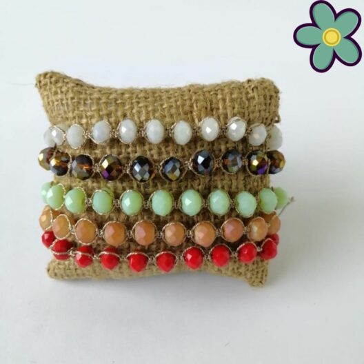 Pulseras macrame con cristales