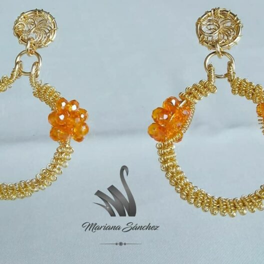 Aretes con Cristal Ambar