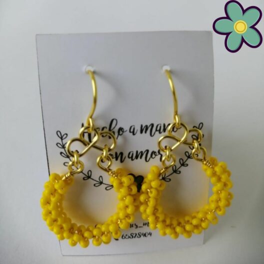 Aretes Amarillos chaquiras