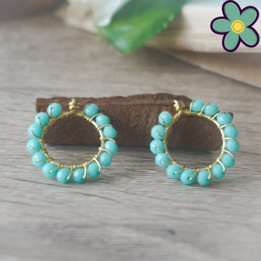 Juego Turquesa aretes y pulsera