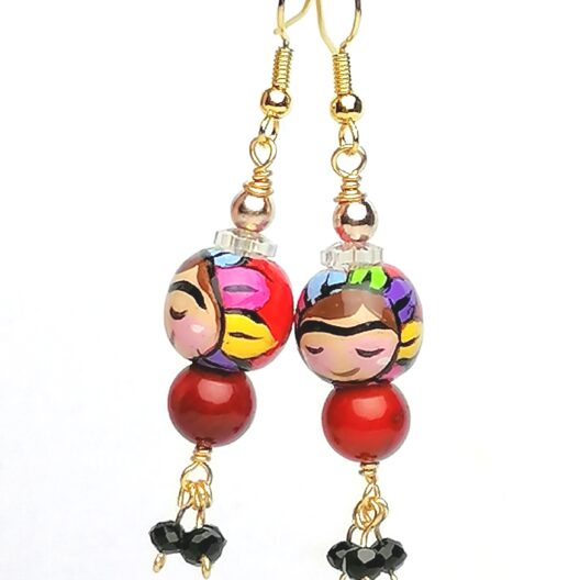 Aretes Pintados a Mano – Nano Dolls – Diablico Sucio – Estilo Kokeshi – Joyería Artesanal