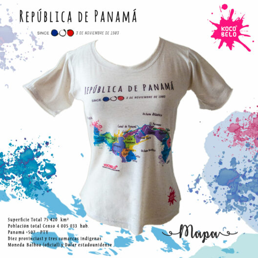 T Shirt Mapa de Panamá