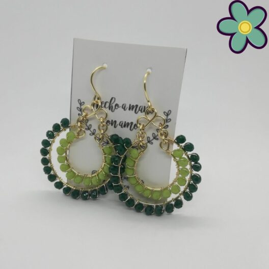 Maxi aretes verde combinación