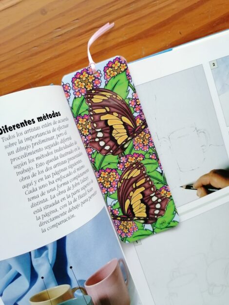 Marca Páginas de Mariposa – Panamá Forestal – Mariposa Cola de Golondrina y Flor Lantana