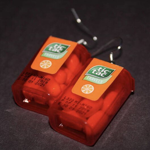 Tic Tac Orange Earrings