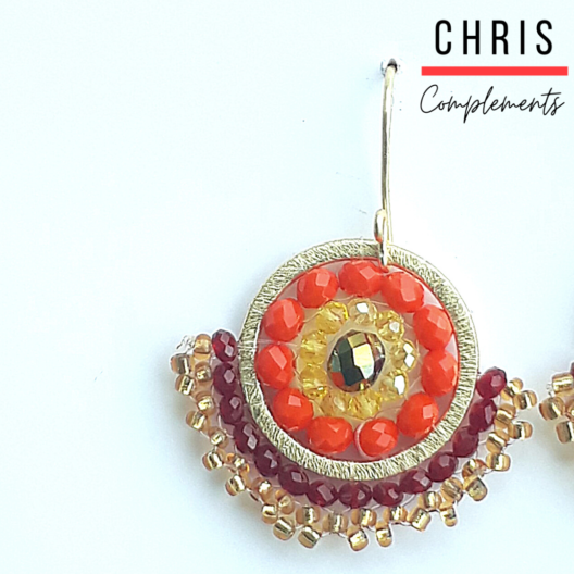 ARETES ABANICO EN TONOS TIERRA