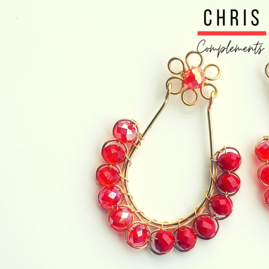 ARETES DE CRISTAL ROJO