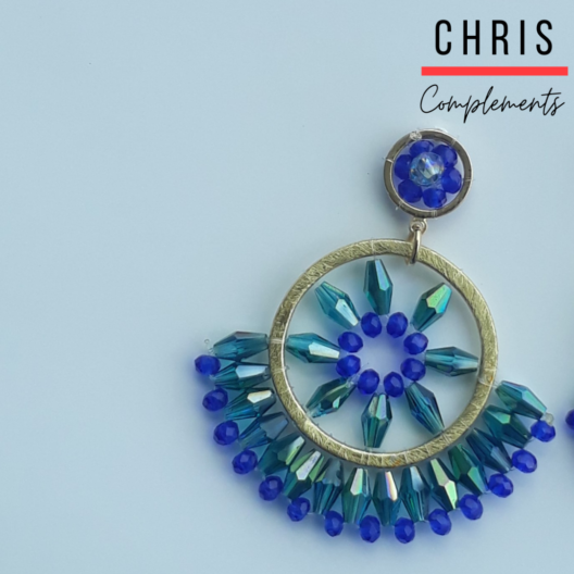 ARETES ABANICO CON CRISTA FACETADO