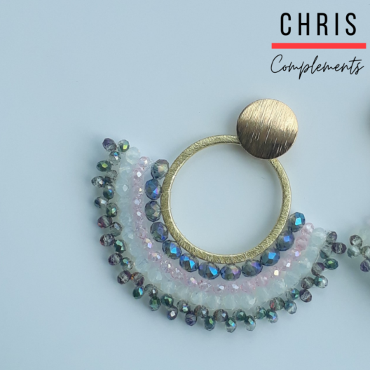 ARETES PANDERETA CON CRISTALES