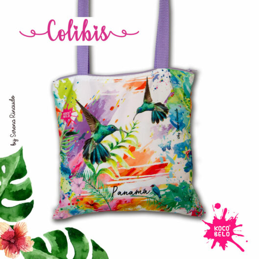 BOLSO EN TELA COLIBRIS