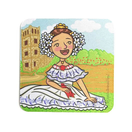 Portavaso de Goma Antideslizante – Yo Soy Panamá – Pollera Panameña – Regalos Para la Oficina