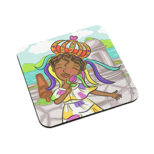 Portavaso de Goma Antideslizante – Yo Soy Panamá – Reina Congo – Regalos Culturales de Panamá