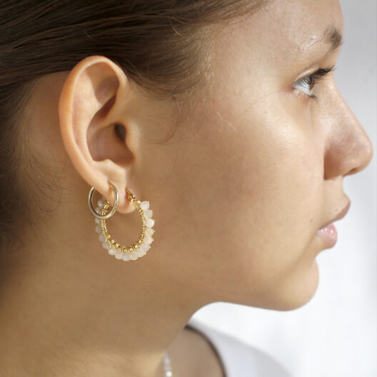 Accesorios y Joyería Argollas con cuarzo rasado Argollas con cuarzo rasado