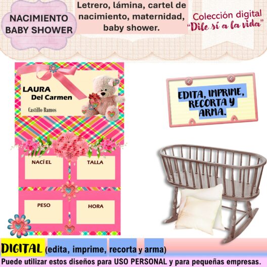 Letreros láminas de nacimiento, baby shower, bebé, decorar puerta de la clínica. Hermoso regalo, recuerdo.