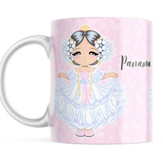 Artes, Entretenimiento y Creatividad Taza de Cerámica de 11 oz – Pollerita Rosa – Serie Dulzura Étnica – Regalos de Panamá Taza de Cerámica de 11 oz – Pollerita Rosa – Serie Dulzura Étnica – Regalos de Panamá