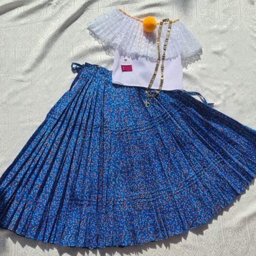 Pollera de zaraza azul